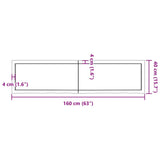 Wall Shelf Light Brown 160x40x(2-4) cm Treated Solid Wood Oak - Extra Image