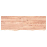 Wall Shelf Light Brown 160x50x(2-4) cm Treated Solid Wood Oak - Side View