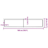 Wall Shelf Light Brown 180x40x(2-4) cm Treated Solid Wood Oak