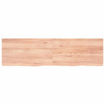 Wall Shelf Light Brown 180x50x(2-4) cm Treated Solid Wood Oak