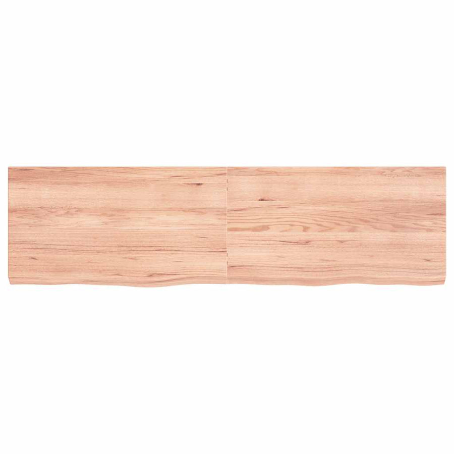 Wall Shelf Light Brown 180x50x(2-6) cm Treated Solid Wood Oak