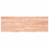 Wall Shelf Light Brown 180x60x(2-4) cm Treated Solid Wood Oak - Side View