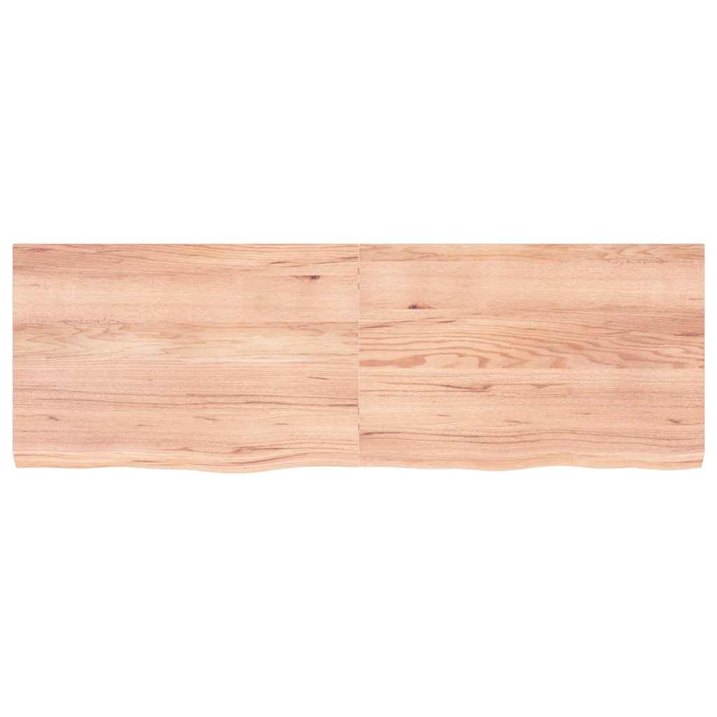 Wall Shelf Light Brown 180x60x(2-6) cm Treated Solid Wood Oak
