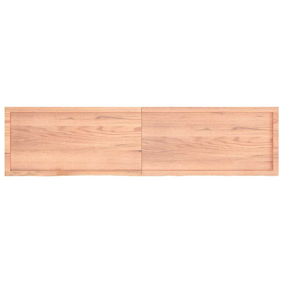 Wall Shelf Light Brown 200x50x(2-4) cm Treated Solid Wood Oak