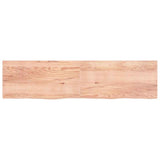 Wall Shelf Light Brown 200x50x(2-4) cm Treated Solid Wood Oak - Side View