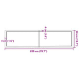 Wall Shelf Light Brown 200x50x(2-4) cm Treated Solid Wood Oak - Extra Image