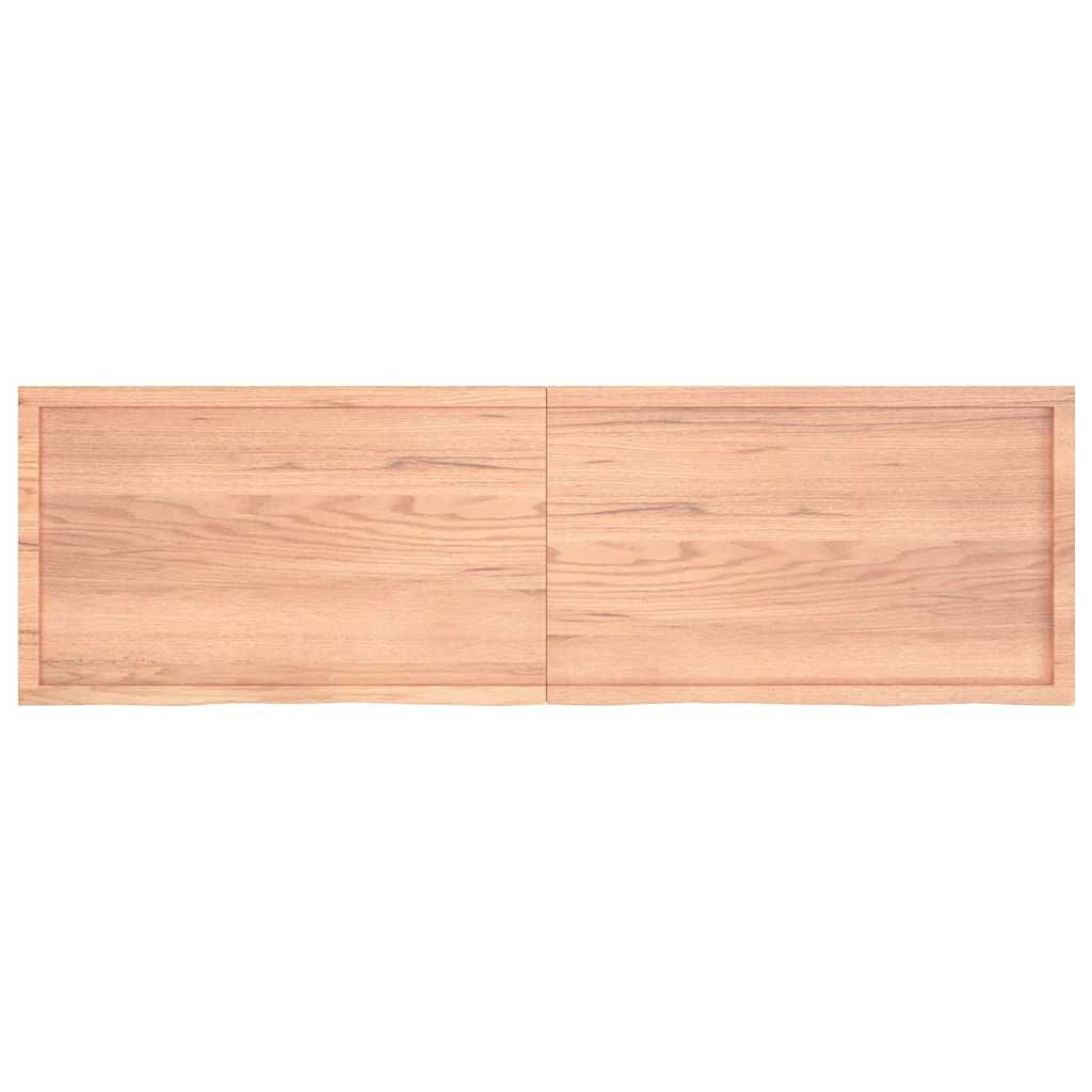 Wall Shelf Light Brown 200x60x(2-4) cm Treated Solid Wood Oak