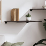Wall Shelf Dark Brown 60x60x2 cm Treated Solid Wood Oak