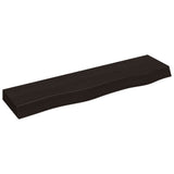 Wall Shelf Dark Brown 80x30x2 cm Treated Solid Wood Oak - Front View