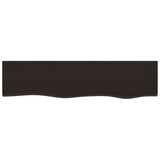 Wall Shelf Dark Brown 80x30x2 cm Treated Solid Wood Oak - Top-Down View