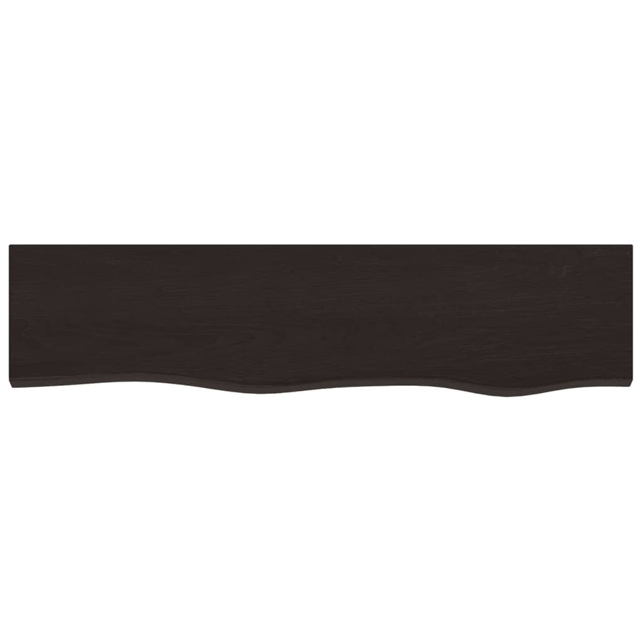 Wall Shelf Dark Brown 80x30x2 cm Treated Solid Wood Oak