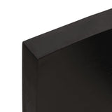 Wall Shelf Dark Brown 80x30x2 cm Treated Solid Wood Oak - Rear View