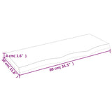 Wall Shelf Dark Brown 80x30x(2-4) cm Treated Solid Wood Oak