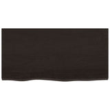 Wall Shelf Dark Brown 80x40x(2-4) cm Treated Solid Wood Oak - Top-Down View