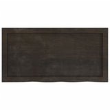 Wall Shelf Dark Brown 80x40x(2-4) cm Treated Solid Wood Oak - Rear View