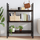 Wall Shelf Dark Brown 80x50x(2-6) cm Treated Solid Wood Oak - Side View