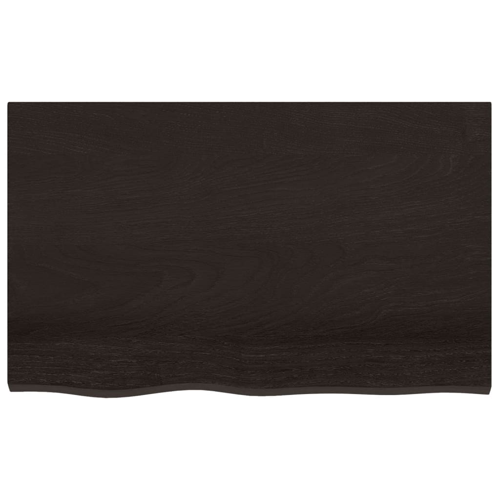 Wall Shelf Dark Brown 80x50x(2-6) cm Treated Solid Wood Oak