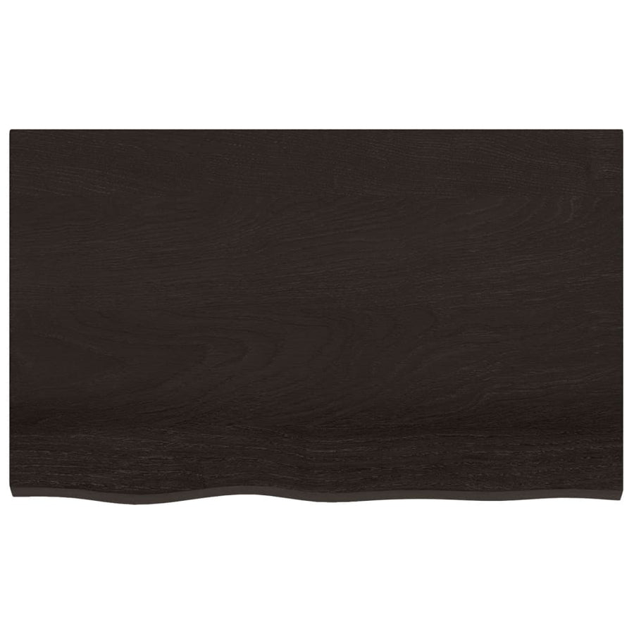 Wall Shelf Dark Brown 80x50x(2-6) cm Treated Solid Wood Oak