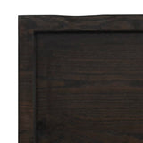 Wall Shelf Dark Brown 80x60x(2-4) cm Treated Solid Wood Oak - Close-Up Angle
