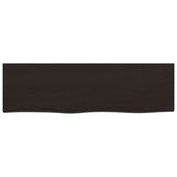Wall Shelf Dark Brown 100x30x2 cm Treated Solid Wood Oak - Top-Down View