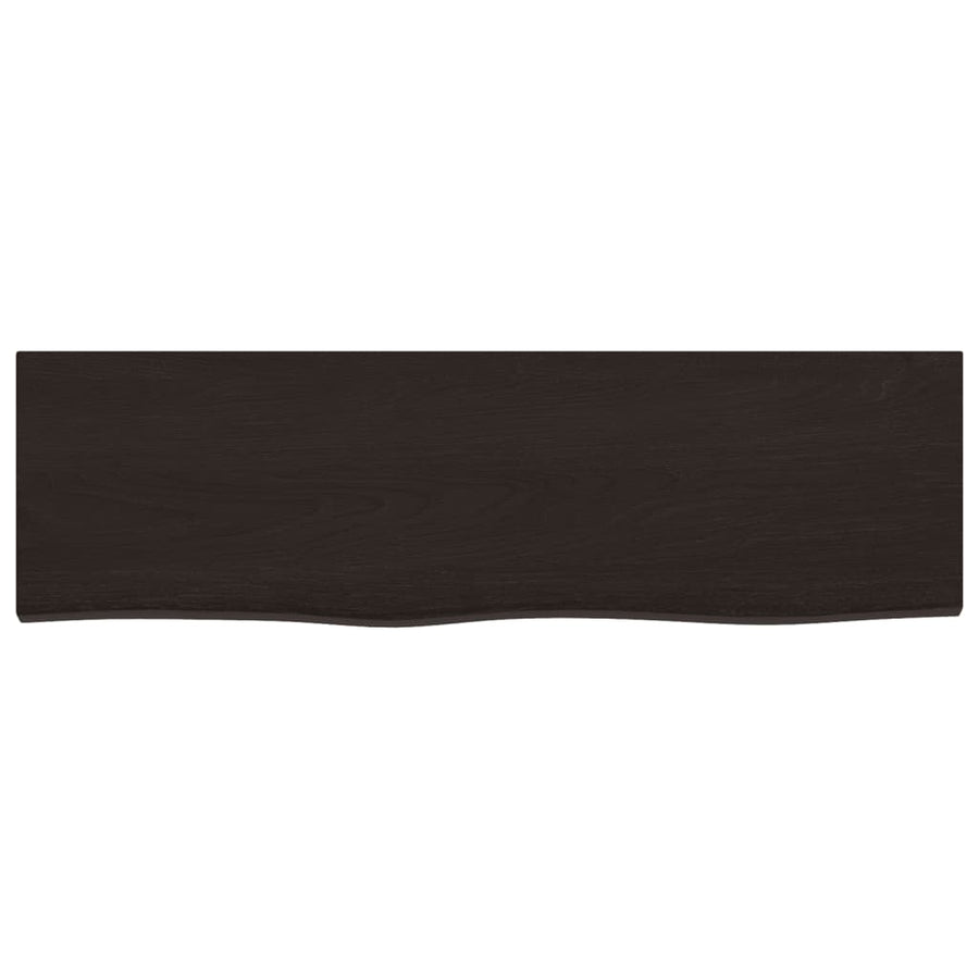 Wall Shelf Dark Brown 100x30x2 cm Treated Solid Wood Oak