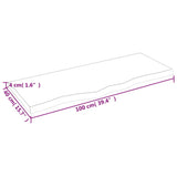 Wall Shelf Dark Brown 100x40x(2-4) cm Treated Solid Wood Oak