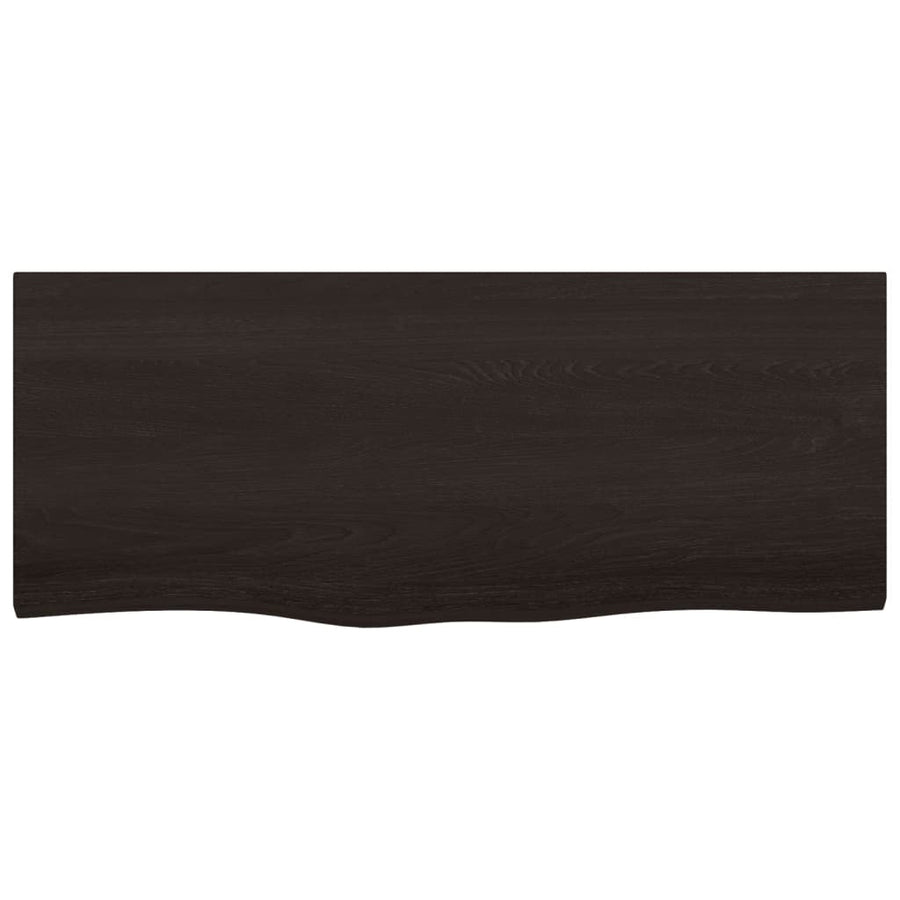 Wall Shelf Dark Brown 100x40x(2-6) cm Treated Solid Wood Oak