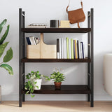 Wall Shelf Dark Brown 100x60x(2-6) cm Treated Solid Wood Oak - Side View