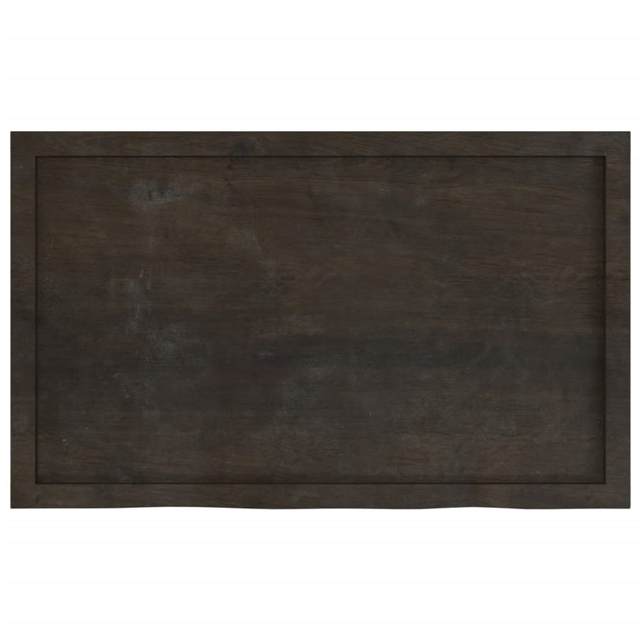 Wall Shelf Dark Brown 100x60x(2-6) cm Treated Solid Wood Oak