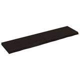 Wall Shelf Dark Brown 120x30x(2-4) cm Treated Solid Wood Oak
