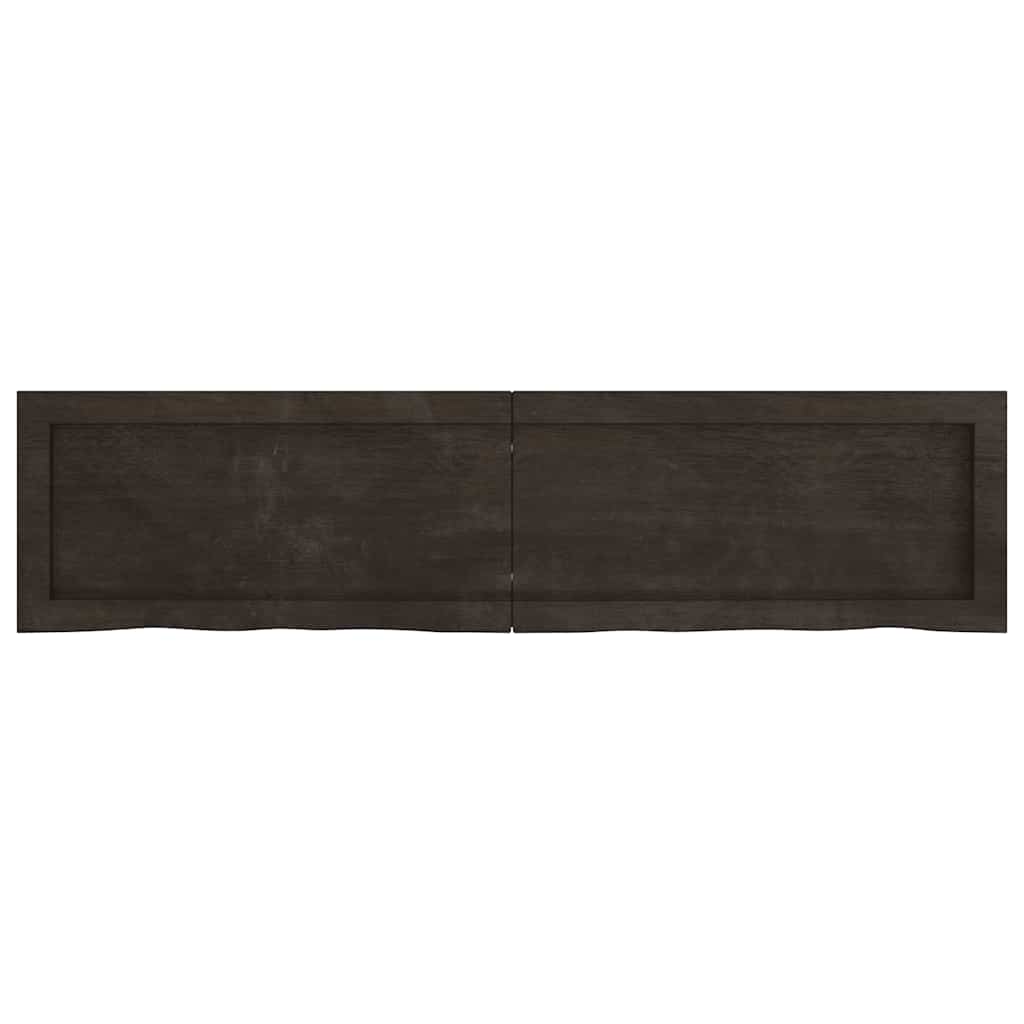 Wall Shelf Dark Brown 120x30x(2-4) cm Treated Solid Wood Oak