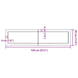 Wall Shelf Dark Brown 120x30x(2-4) cm Treated Solid Wood Oak