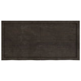 Wall Shelf Dark Brown 120x60x(2-4) cm Treated Solid Wood Oak - Front View