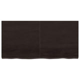 Wall Shelf Dark Brown 120x60x(2-6) cm Treated Solid Wood Oak - Side View