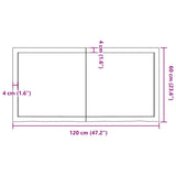 Wall Shelf Dark Brown 120x60x(2-6) cm Treated Solid Wood Oak