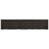 Wall Shelf Dark Brown 140x30x(2-4) cm Treated Solid Wood Oak - Front View