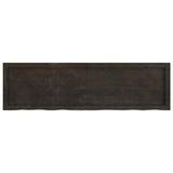 Wall Shelf Dark Brown 140x40x(2-4) cm Treated Solid Wood Oak - Front View