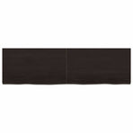 Wall Shelf Dark Brown 140x40x(2-4) cm Treated Solid Wood Oak