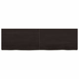 Wall Shelf Dark Brown 140x40x(2-4) cm Treated Solid Wood Oak - Side View