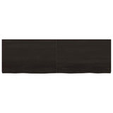 Wall Shelf Dark Brown 160x50x(2-4) cm Treated Solid Wood Oak - Side View