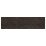 Wall Shelf Dark Brown 180x50x(2-4) cm Treated Solid Wood Oak - Front View