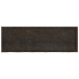 Wall Shelf Dark Brown 180x60x(2-4) cm Treated Solid Wood Oak - Front View