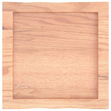 Table Top Light Brown 40x40x(2-4) cm Treated Solid Wood Live Edge - Top-Down View