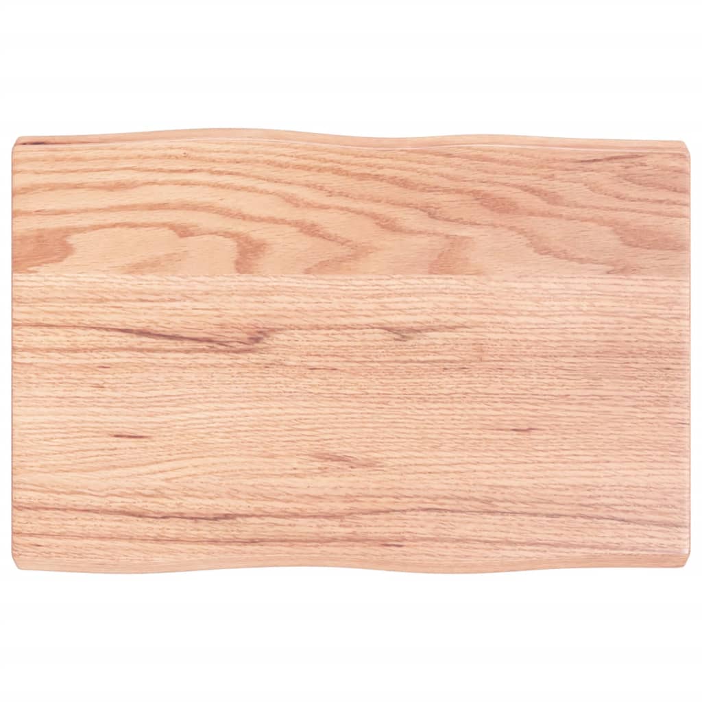 Table Top Light Brown 60x40x(2-4) cm Treated Solid Wood Live Edge