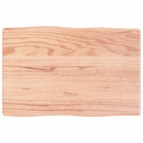 Table Top Light Brown 60x40x(2-4) cm Treated Solid Wood Live Edge - Front View