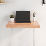 Table Top Light Brown 60x40x(2-4) cm Treated Solid Wood Live Edge - Side View