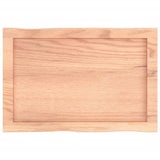 Table Top Light Brown 60x40x(2-4) cm Treated Solid Wood Live Edge - 45-Degree Angle