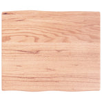 Table Top Light Brown 60x50x2 cm Solid Wood Oak Live Edge