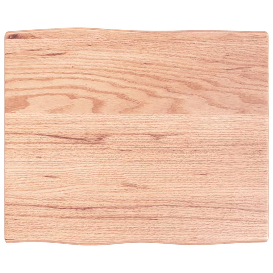 Table Top Light Brown 60x50x2 cm Solid Wood Oak Live Edge