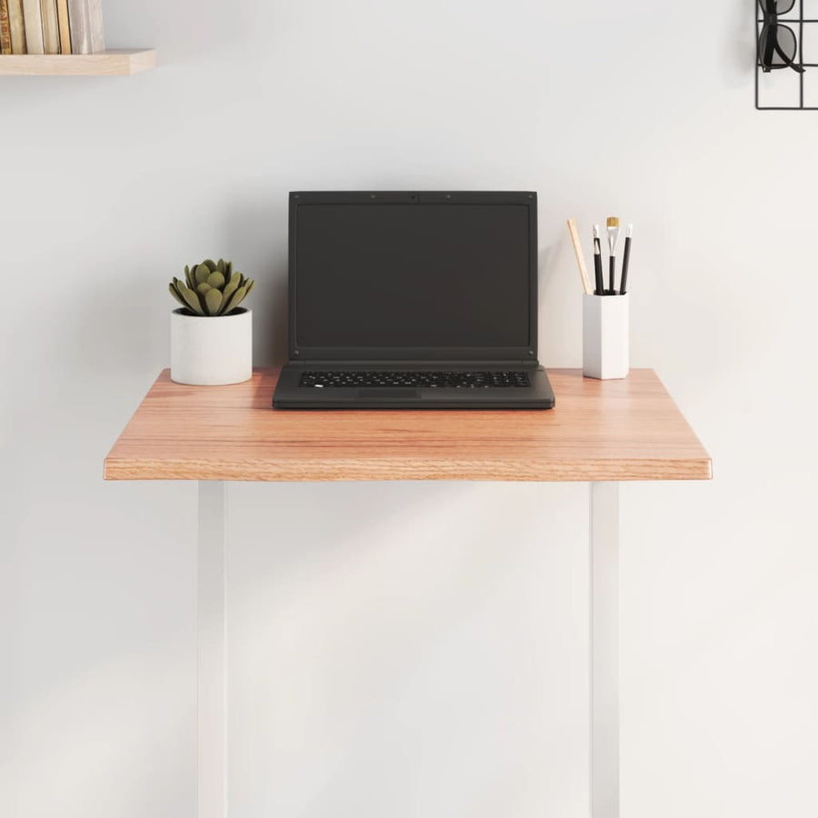 Table Top Light Brown 60x50x2 cm Solid Wood Oak Live Edge